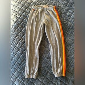 Aviator Nation 5 Stripe Sweatpants Heather Grey Size XL